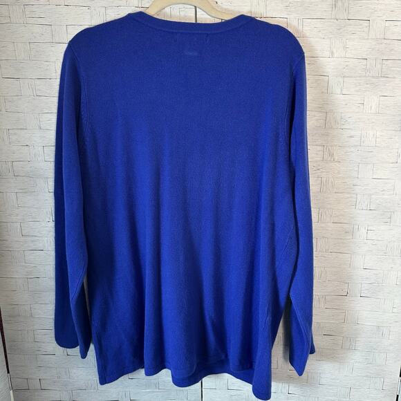 Designers originals women’s lightweight sweater blue 3/4 length sleeve plus size - Picture 3 of 9